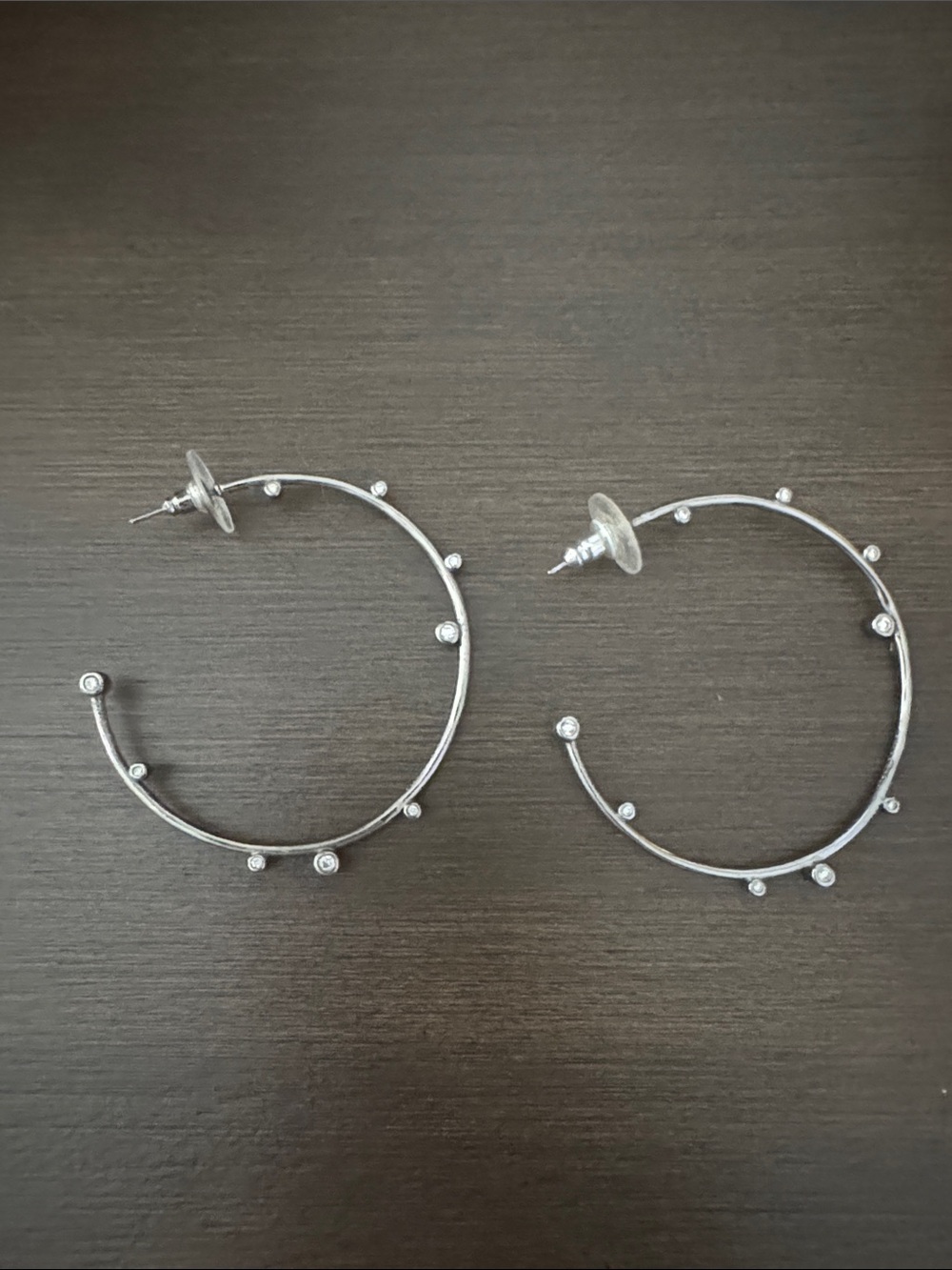 Kendra Scott Silver Hoop Earrings with Crystal Accents - Women's Jewelry